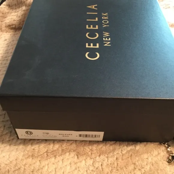 NIB Cecelia Baleves Black Wedge Sandal, Size 9