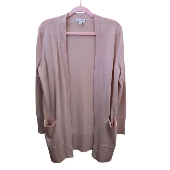 Nordstrom Everyday Open Front Cardigan Merino Wool Blend Pink Size S