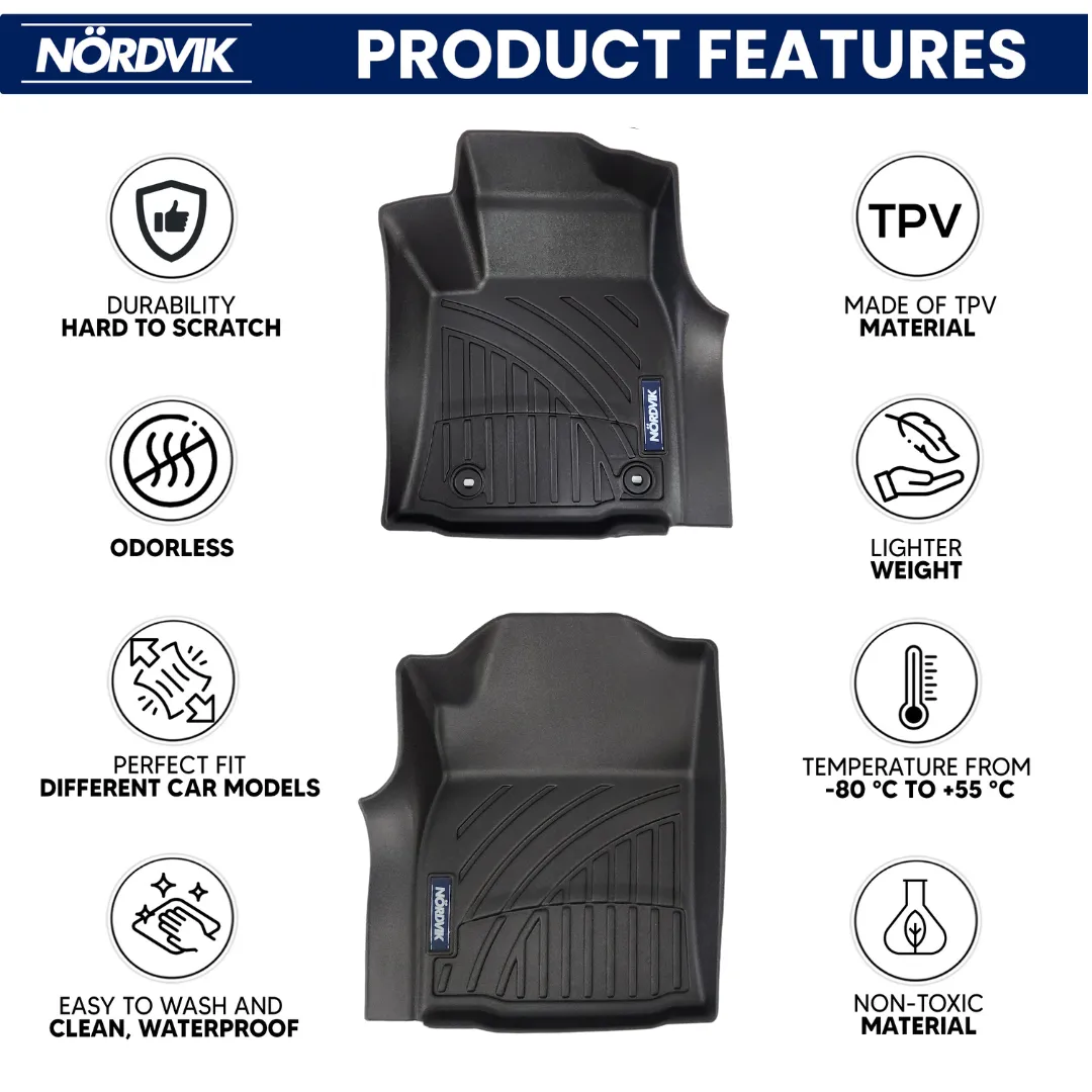 Nordvik Heavy Duty Floor Liners Kit For Ford Ranger 2015-2021