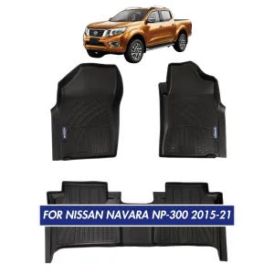 Nordvik Heavy Duty Floor Liners Kit For Nissan Navara NP-300 4 Doors 2015-2021