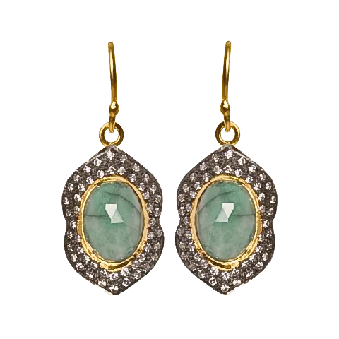 Nouveau Vintage-Inspired Blue Topaz Drop Earrings