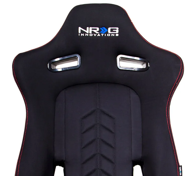 NRG RSC-800L/R "The Arrow" NRG Cloth Black Racing Seat with Red Stitching