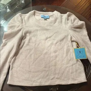 NWT CeCe Shimmering Cream Sweater