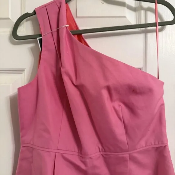 NWT J.Crew One Shoulder Pink Bridesmaid Dress Size 12