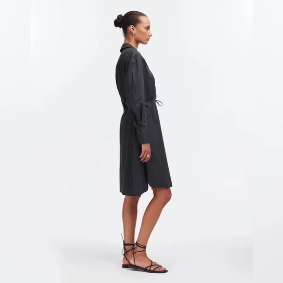 NWT Madewell Belted Mini Shirtdress in Black size medium