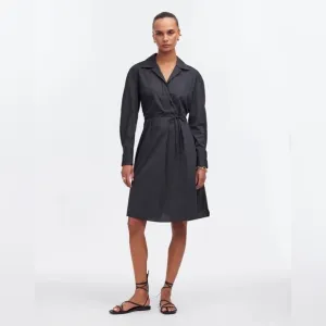 NWT Madewell Belted Mini Shirtdress in Black size medium