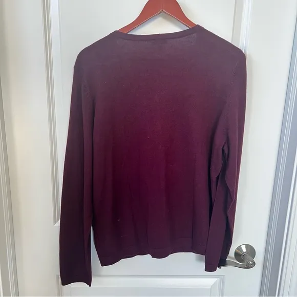 NWT Talbots knit buttoned cotton rayon cardigan wine color size XL
