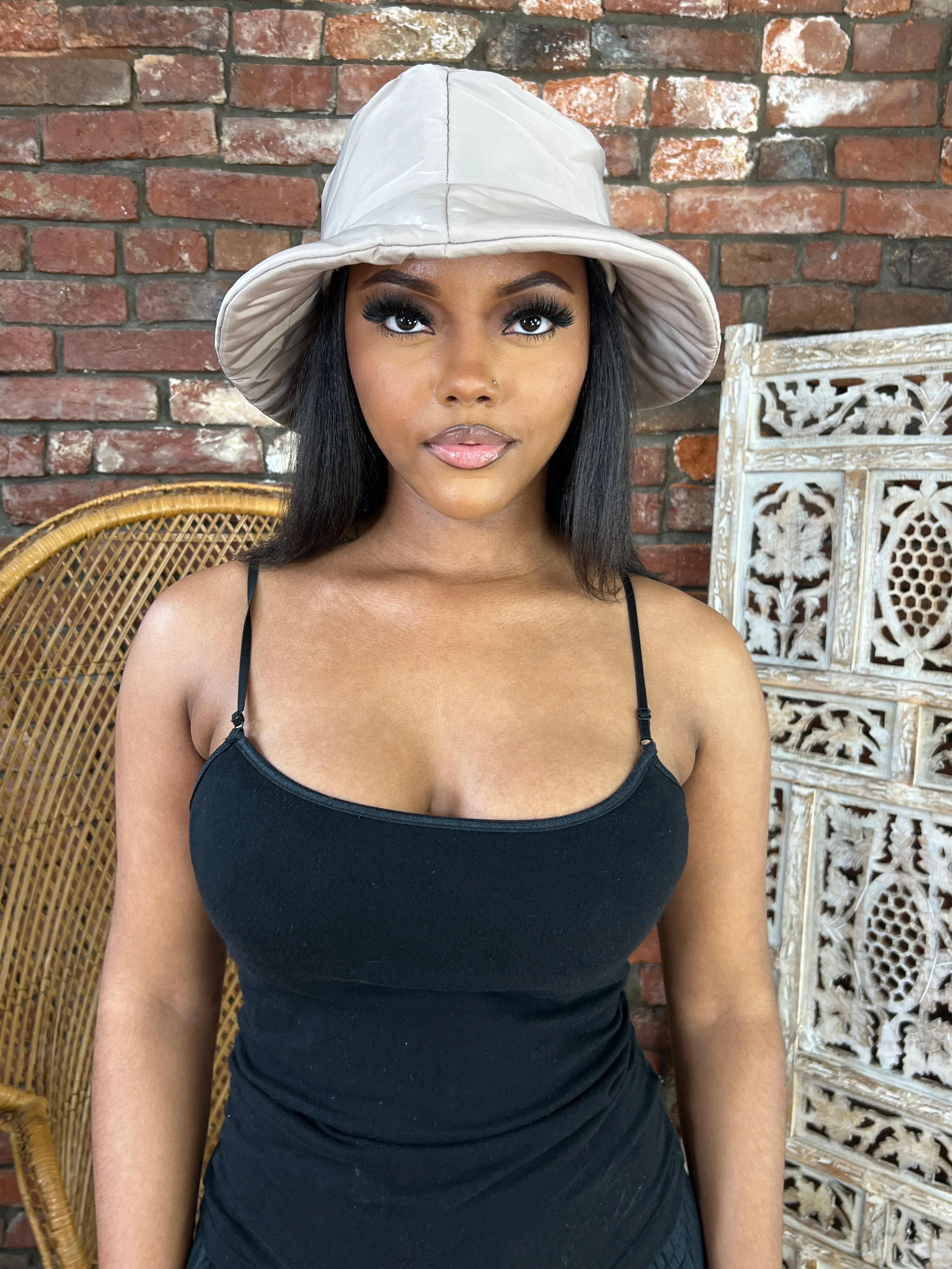 Nylon Bucket Hat- Ivory