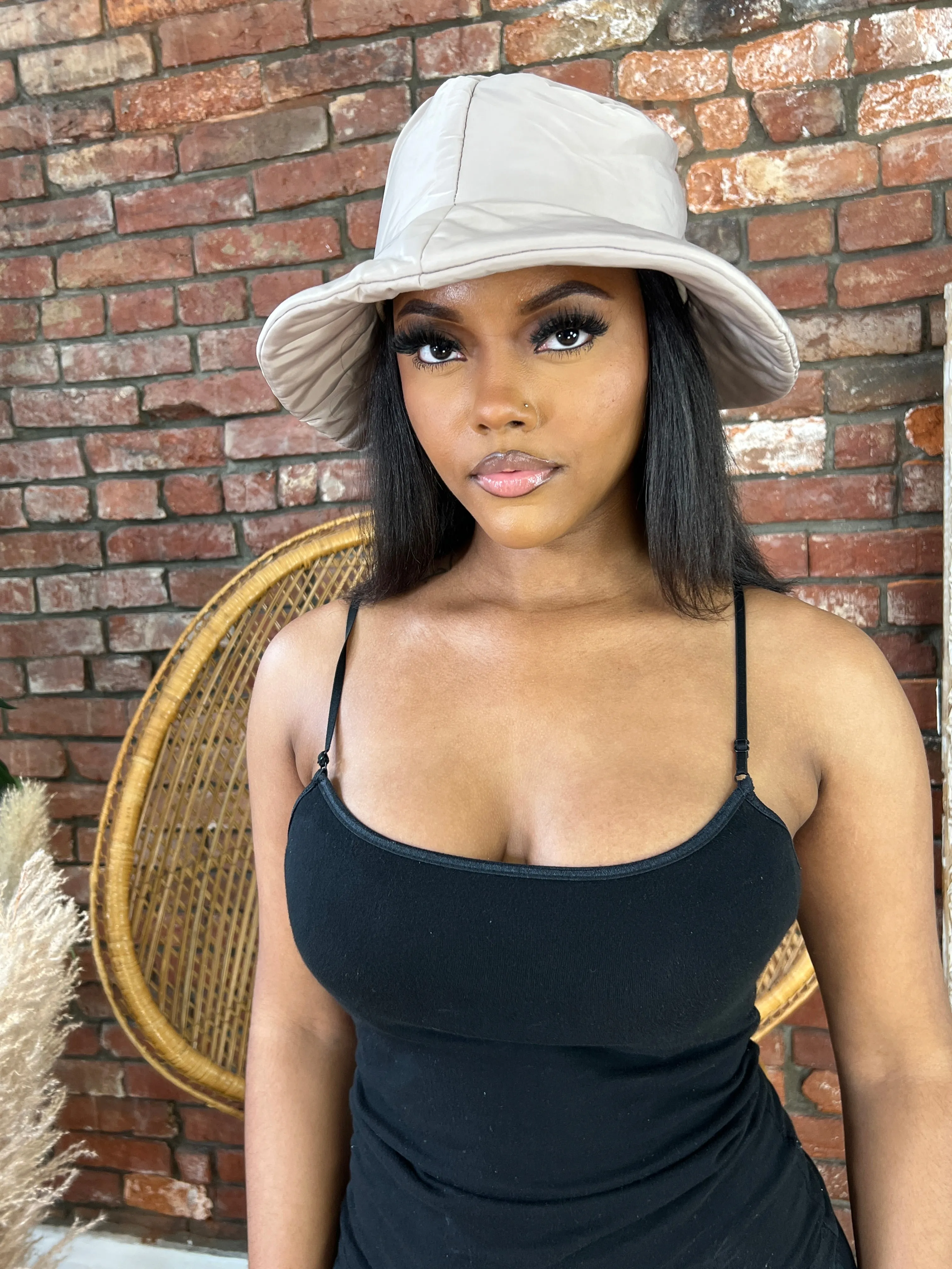 Nylon Bucket Hat- Ivory