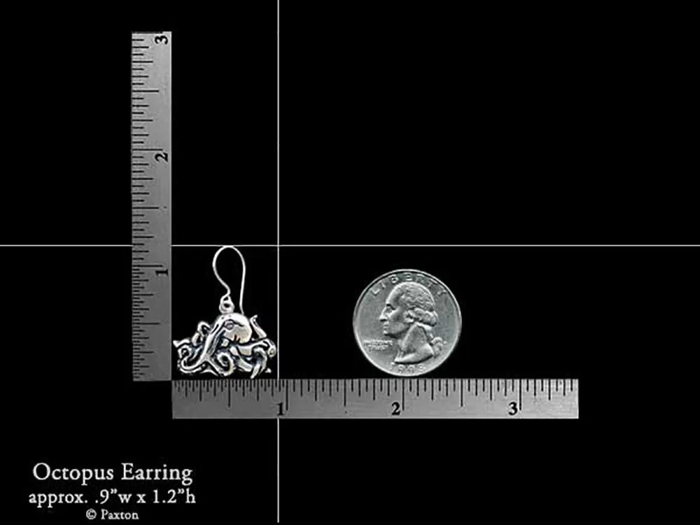 Octopus Earrings Sterling Silver