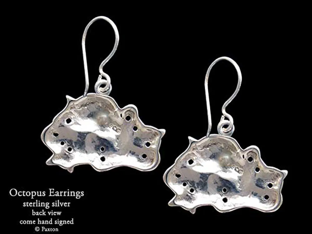 Octopus Earrings Sterling Silver