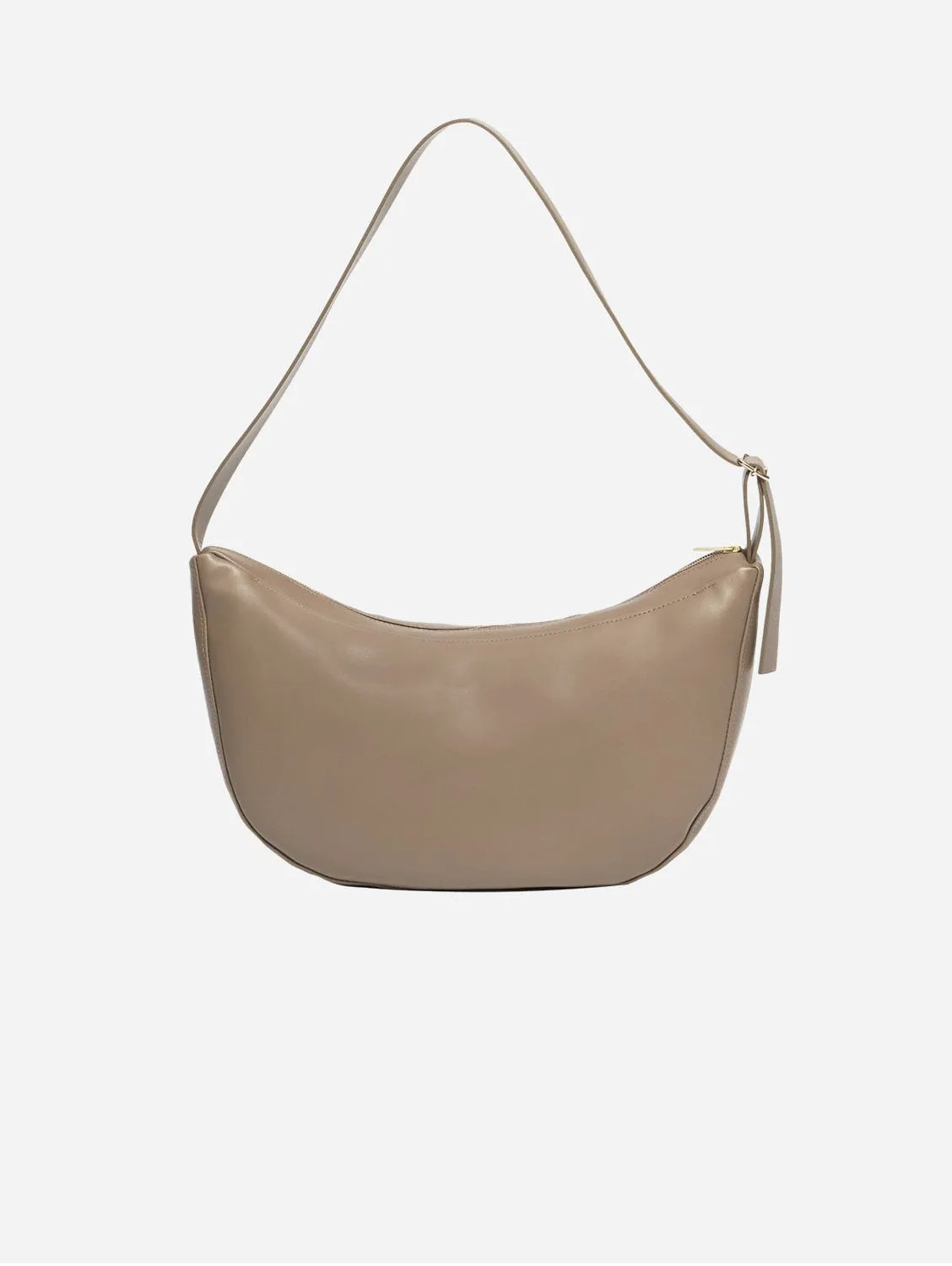 Oleatex Vegan Olive Leather Half Moon Bag | Mocha Brown