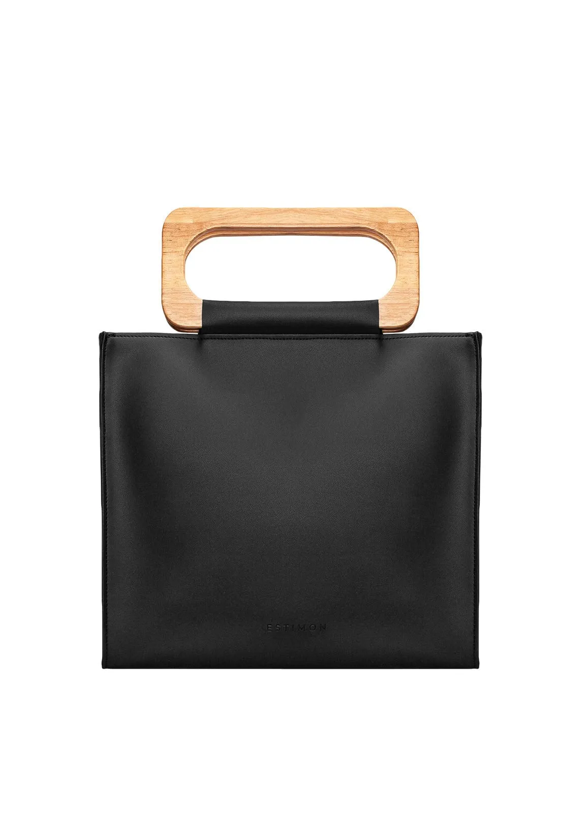 Olive Leather Vegan Bucket Bag | Black