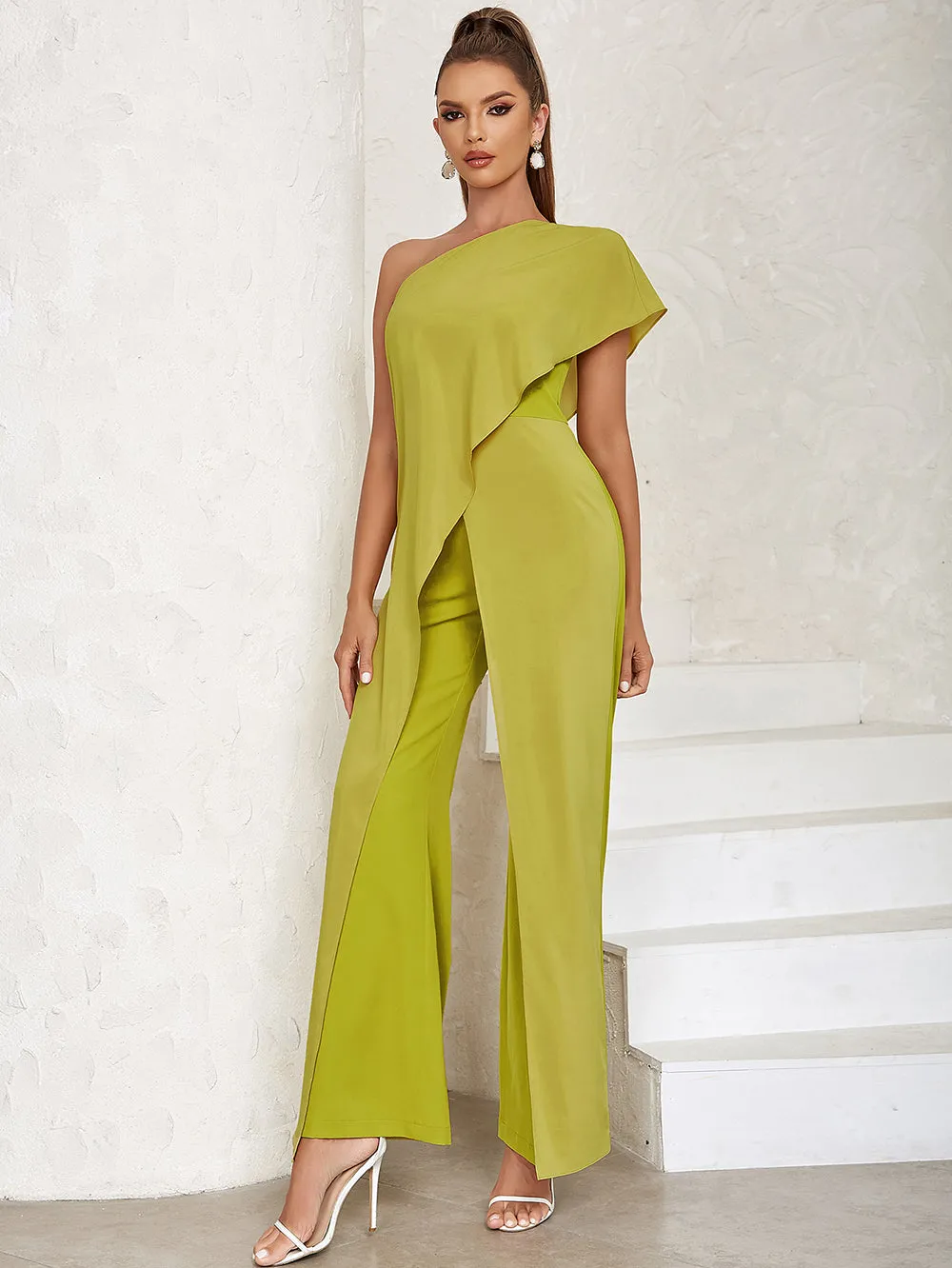 One Shoulder Irregular Bodycon Jumpsuit HB0253