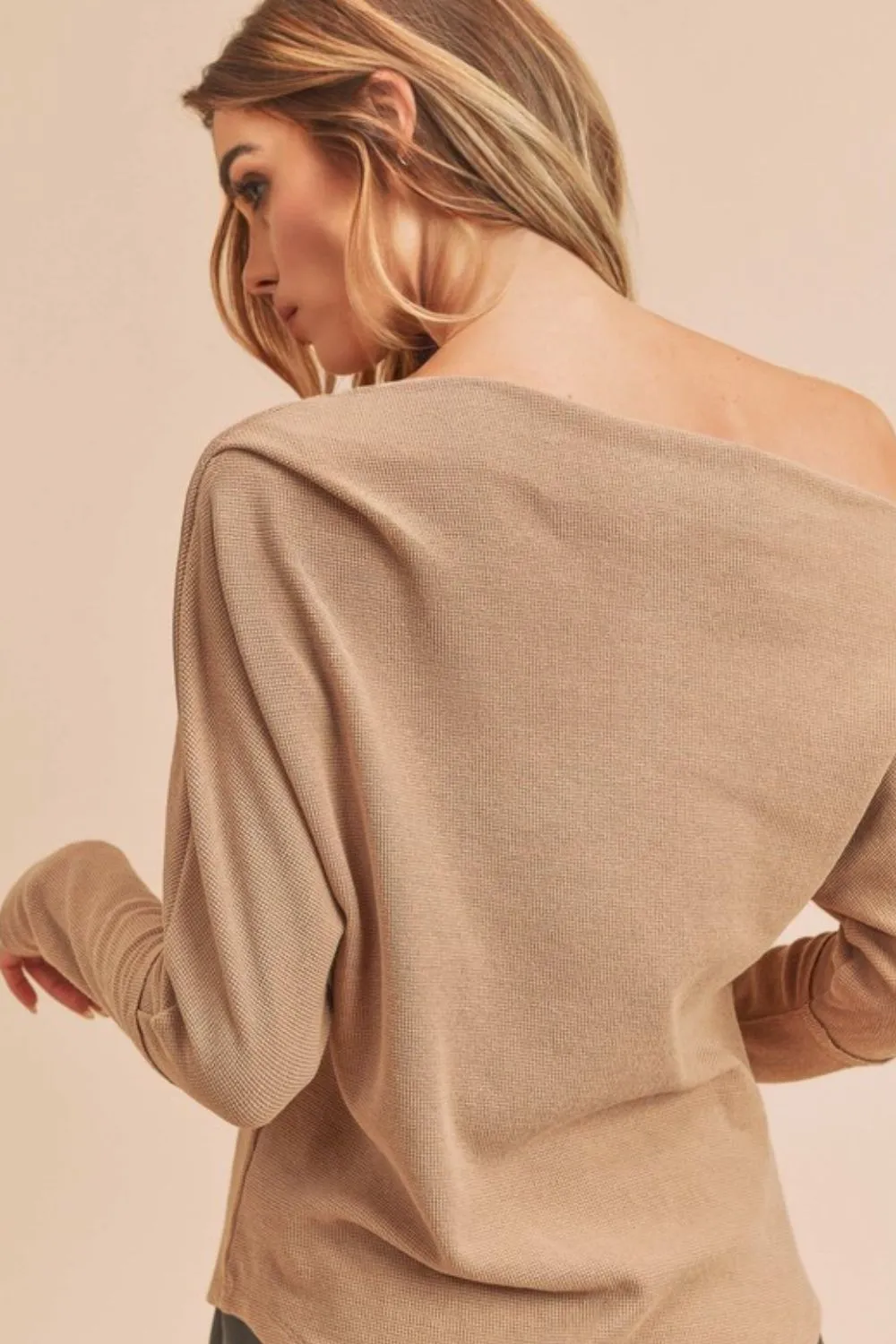 One Shoulder Long Sleeve Knit Top