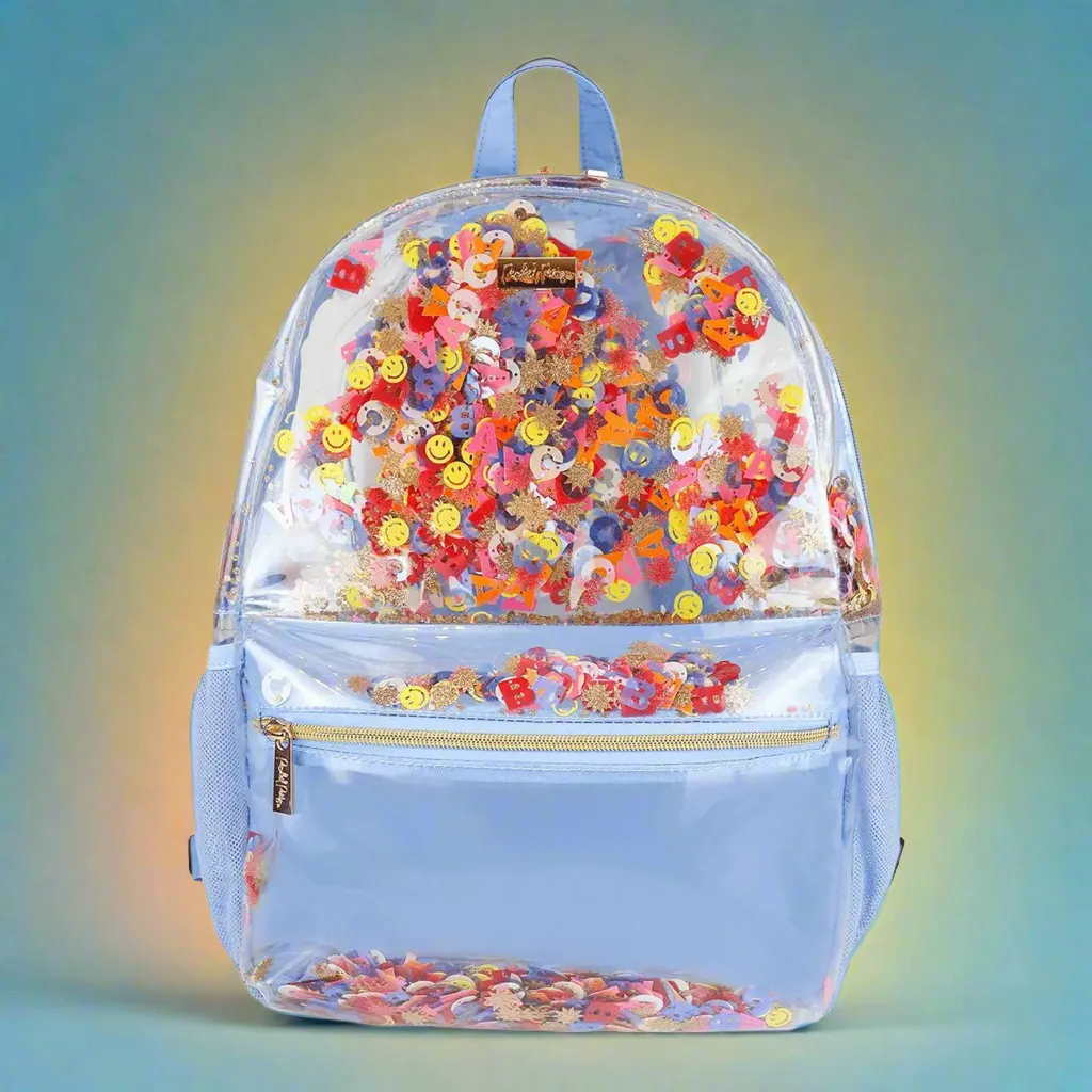 Packed Party Little Letters Confetti Clear Backpack