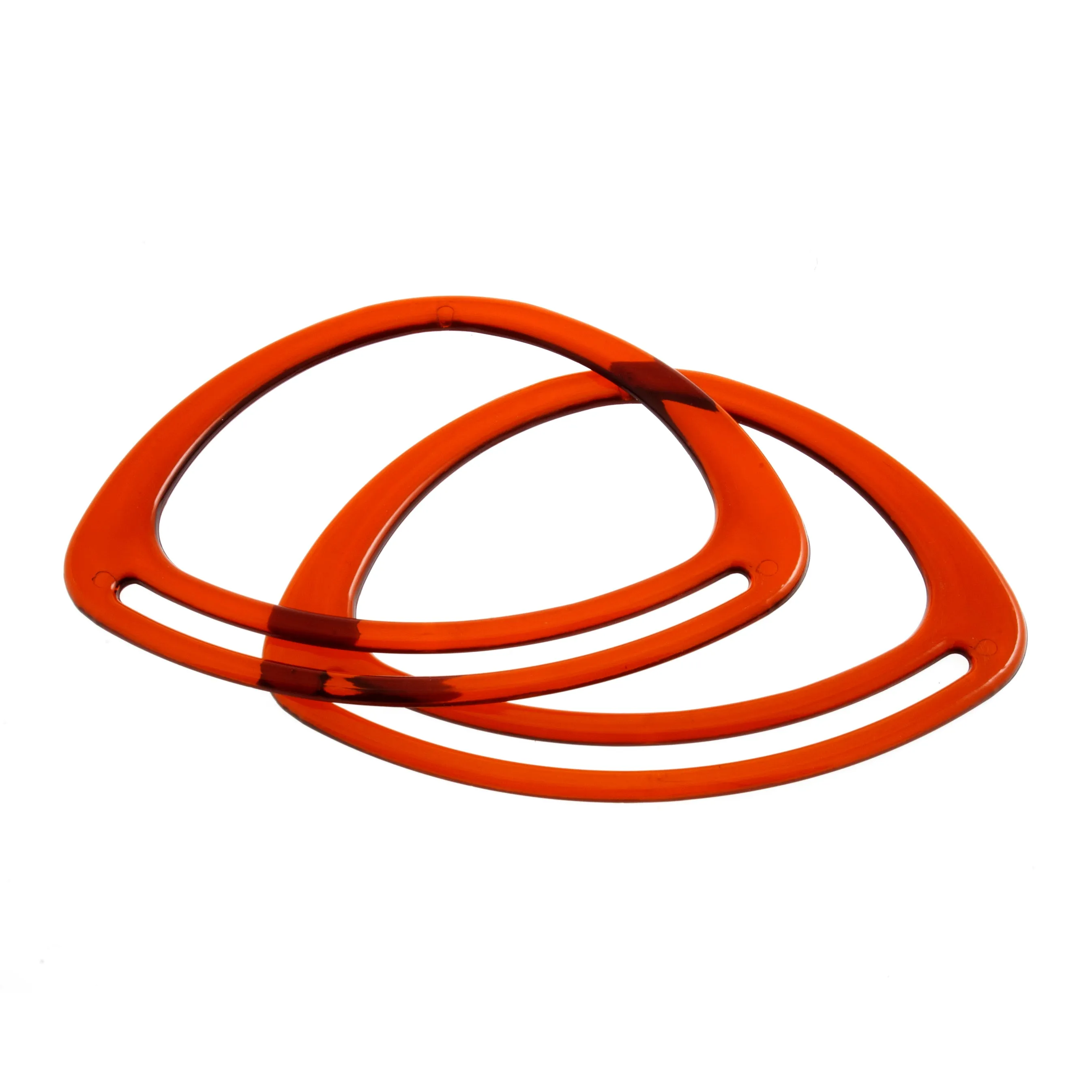 Pair Of Pear Shaped Bag Handle For Bag Making 13 cm  -  Amber