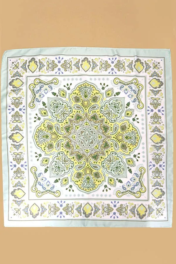 PAISLEY MINT SILKY FEEL BANDANA SCARF | 40SC628