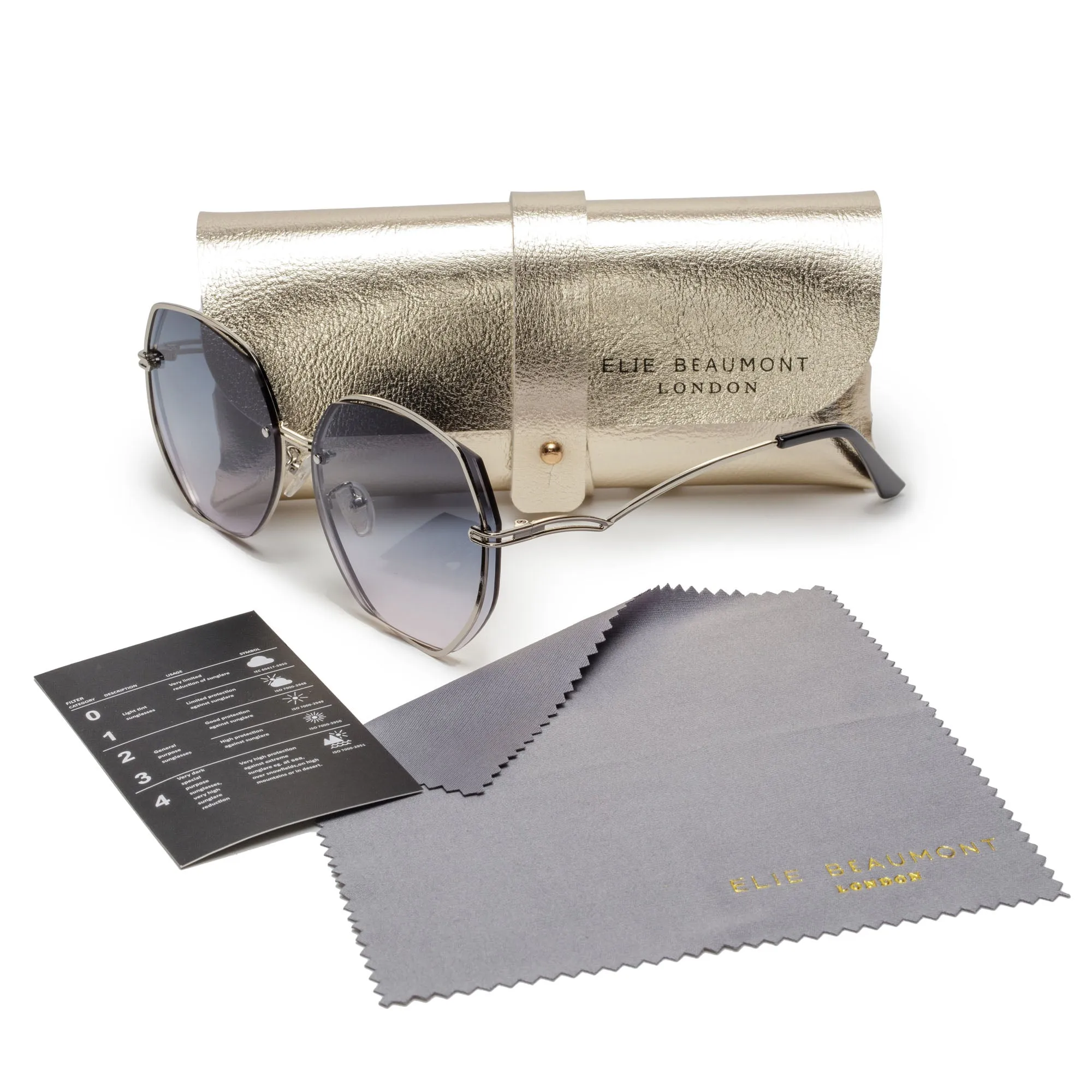 PALMA Blue/Silver Hex Sunglasses