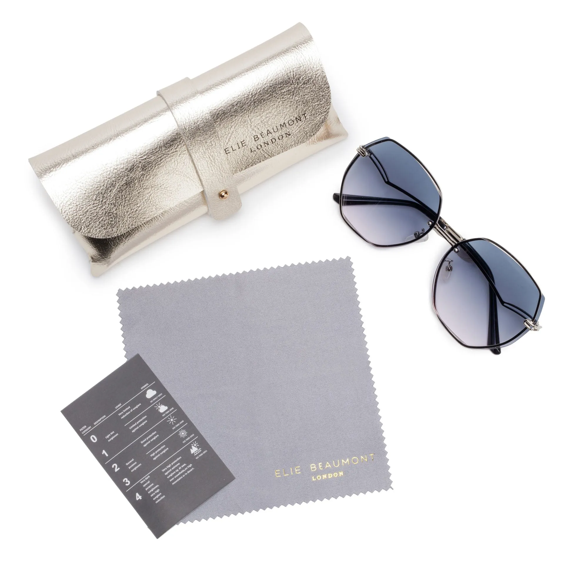 PALMA Blue/Silver Hex Sunglasses