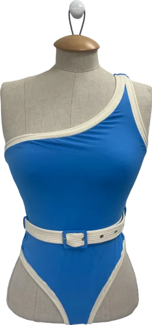 Paolita Blue One-Shoulder Swimsuit with Belt UK S