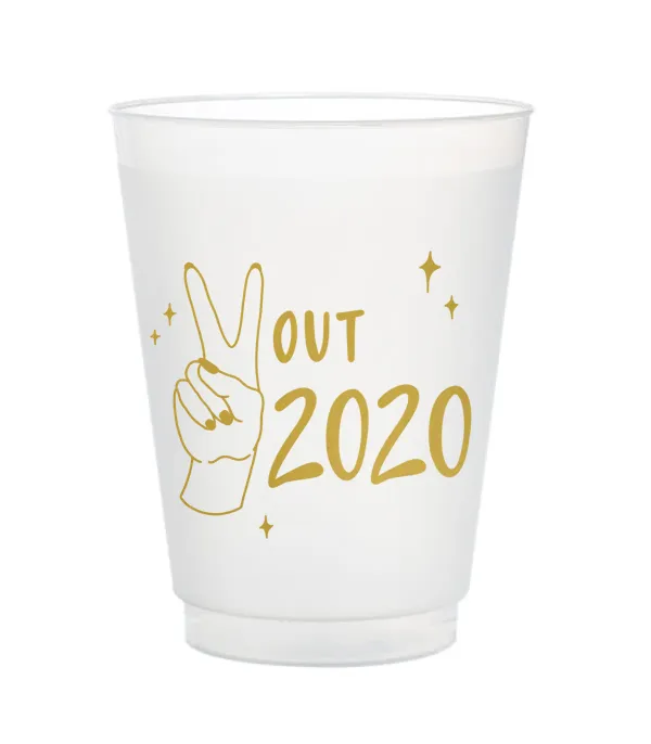 Peace Out 2020 Frost Flex Cups - Gold