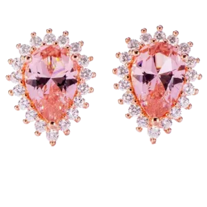 Pear-Shaped Morganite Rose Gold Stud Earrings