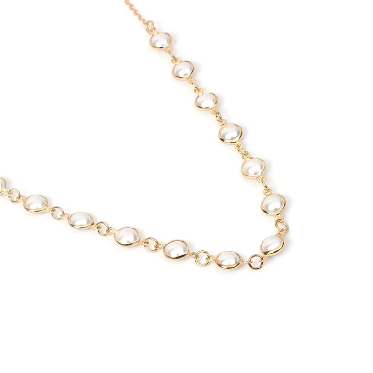 Pearl & 18K Gold-Plated Station Choker Necklace