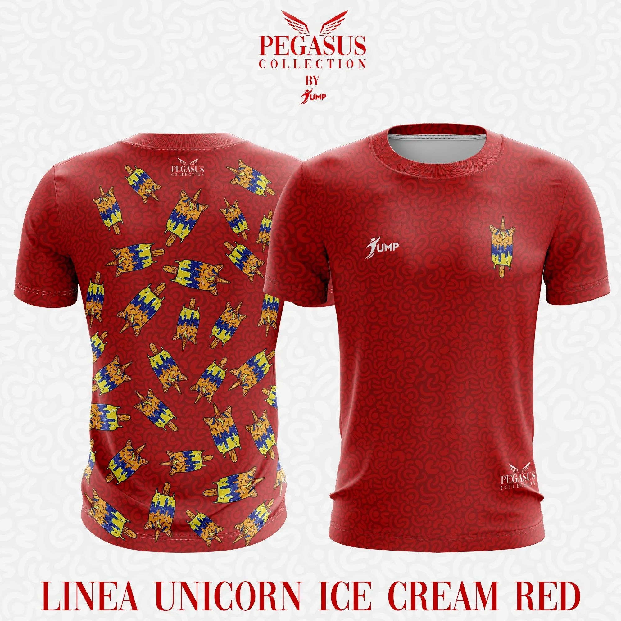 Pegasus Collection - T-shirt Unicorn Ice Cream RED edition