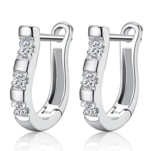 pendientes Luxury Upscale 925 Sterling Silver Earrings Harp Zircon Studs Horse Shoe Earrings Women brincos S-E03