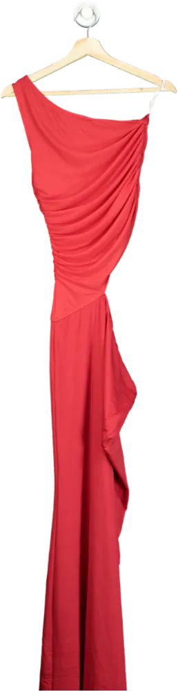 Peppermayo Cherry Red Seranella One Shoulder Maxi Dress UK 10