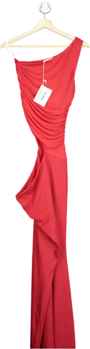 Peppermayo Cherry Red Seranella One Shoulder Maxi Dress UK 10