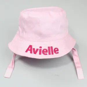 Personalised Baby Girls Bucket Hat - Pink