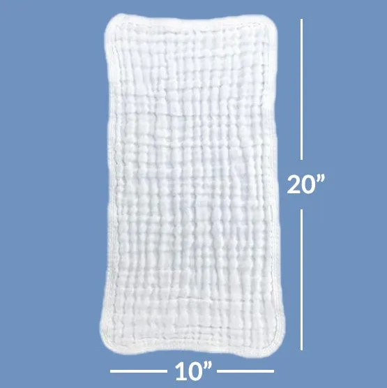 Personalized White Muslin Cotton Set of 3 Burp Cloths