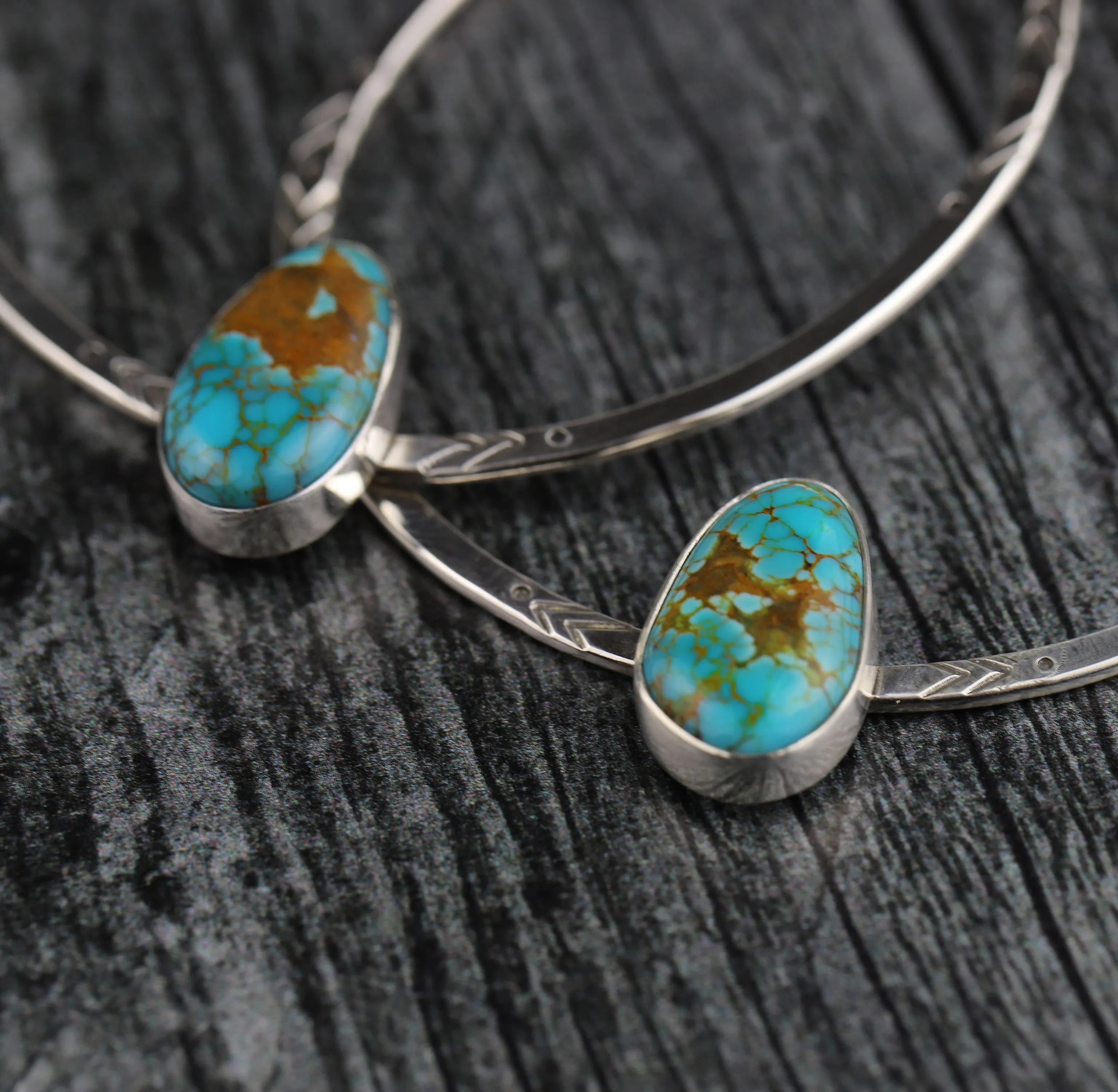 Pilot Mountain Turquoise Hoop Earrings