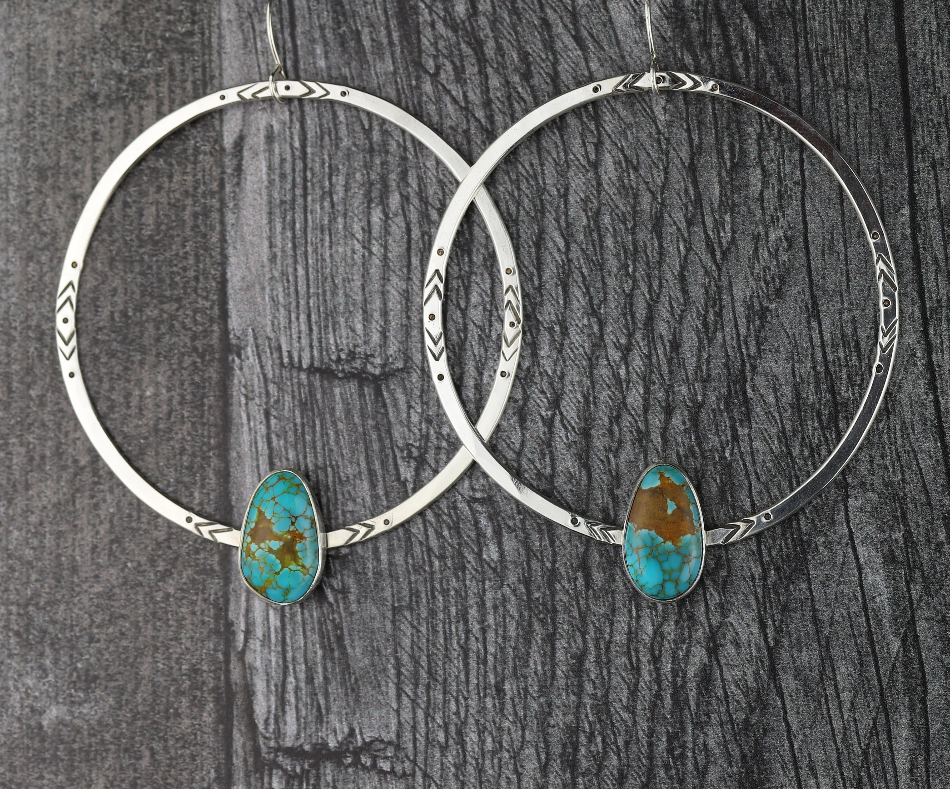 Pilot Mountain Turquoise Hoop Earrings