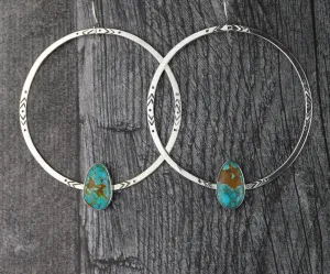 Pilot Mountain Turquoise Hoop Earrings