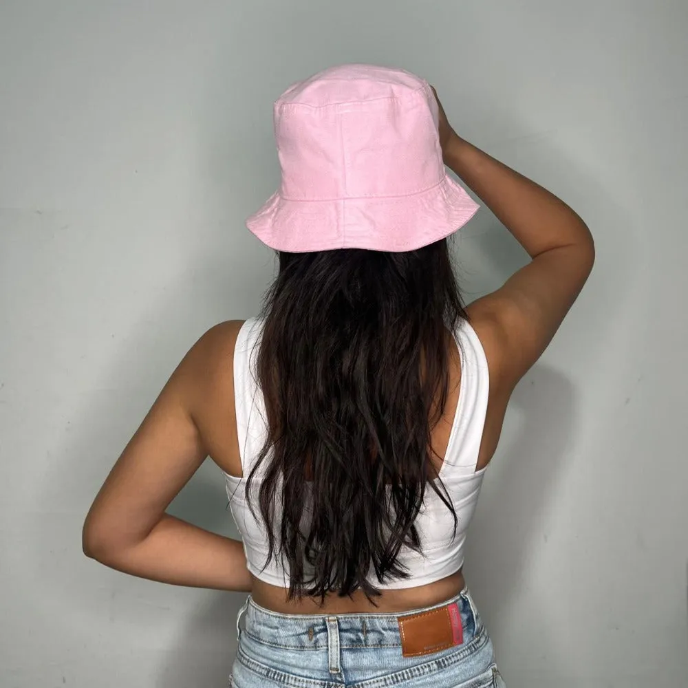 Pink Simple Bucket Hat