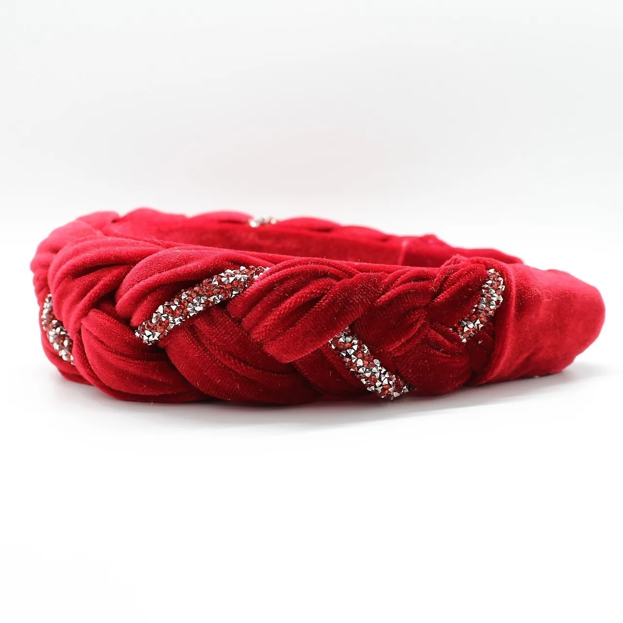 Pistachio Velvet and Rhinestones Headband