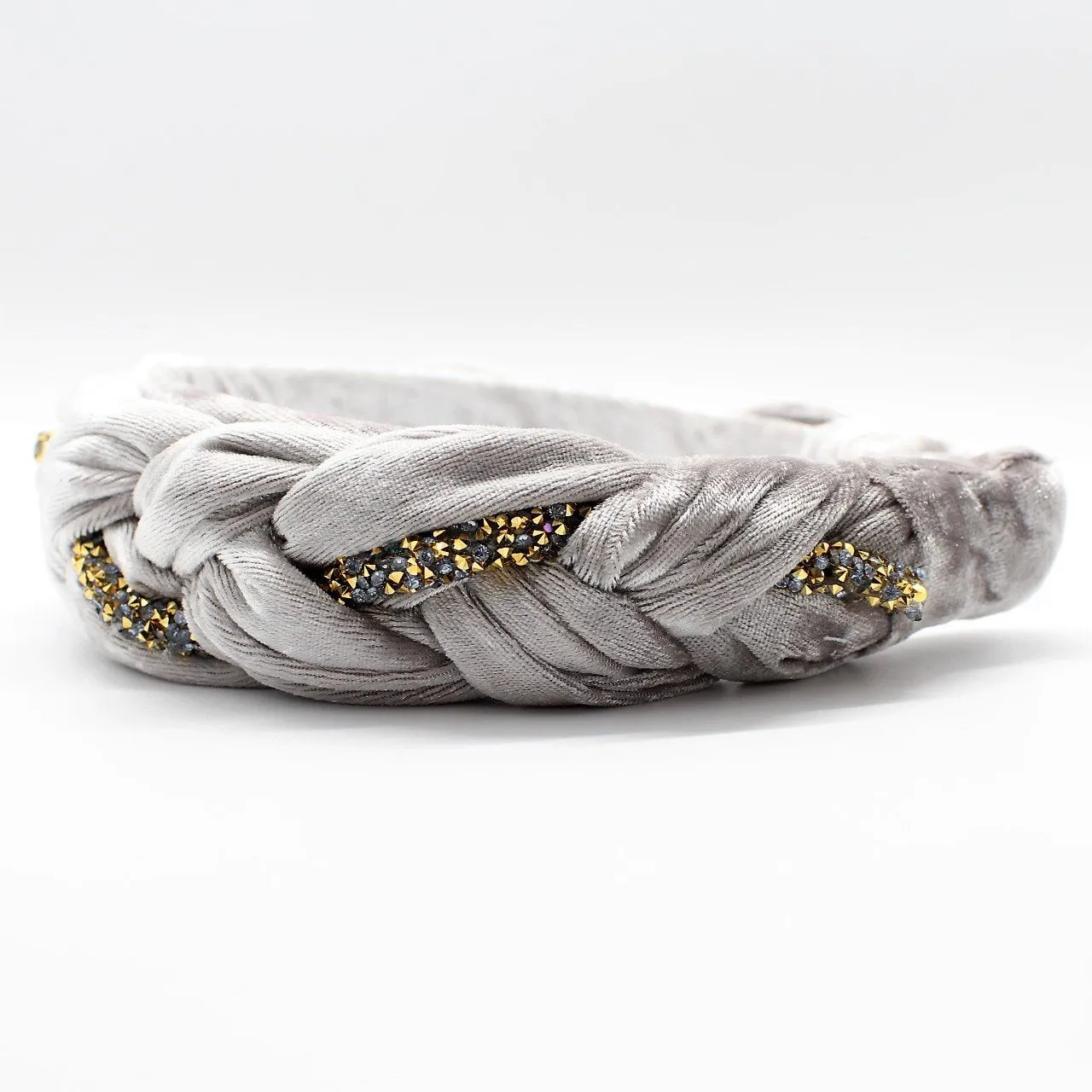 Pistachio Velvet and Rhinestones Headband
