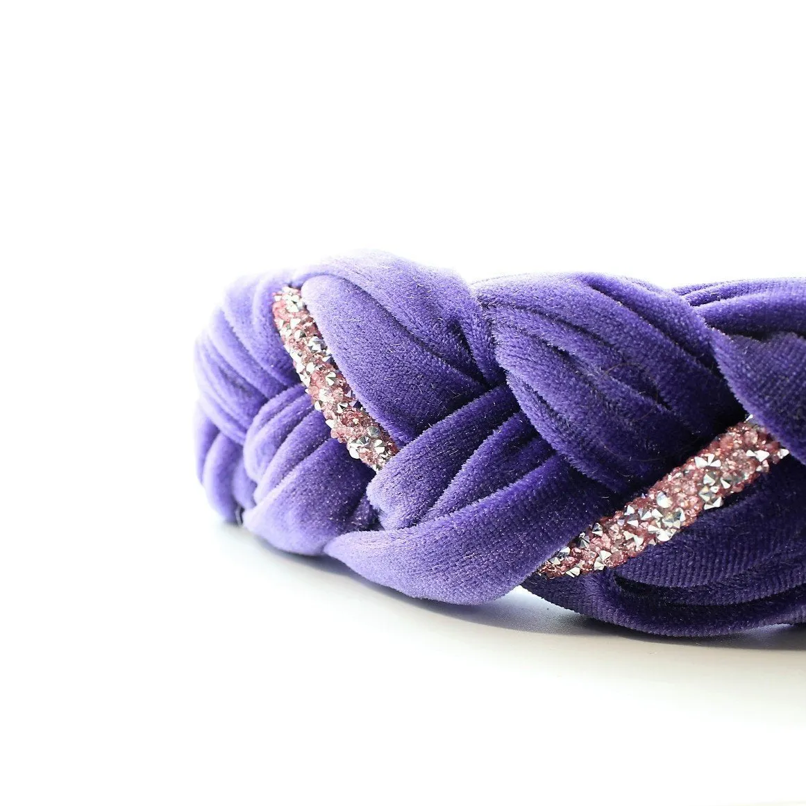 Pistachio Velvet and Rhinestones Headband