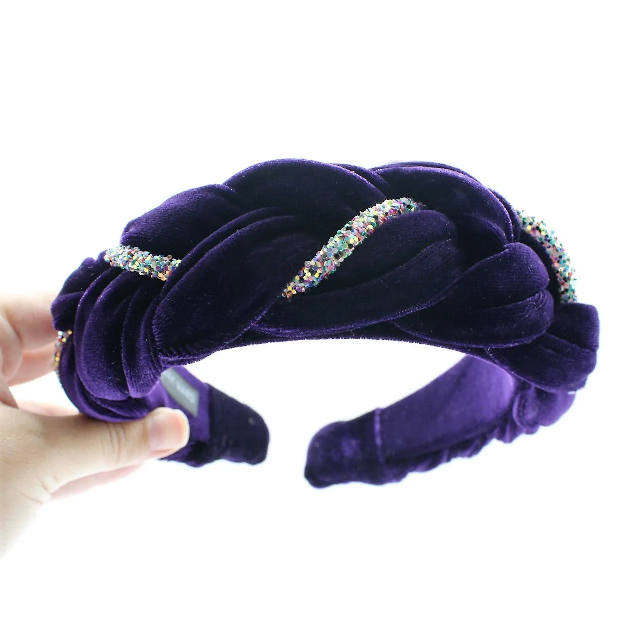 Pistachio Velvet and Rhinestones Headband