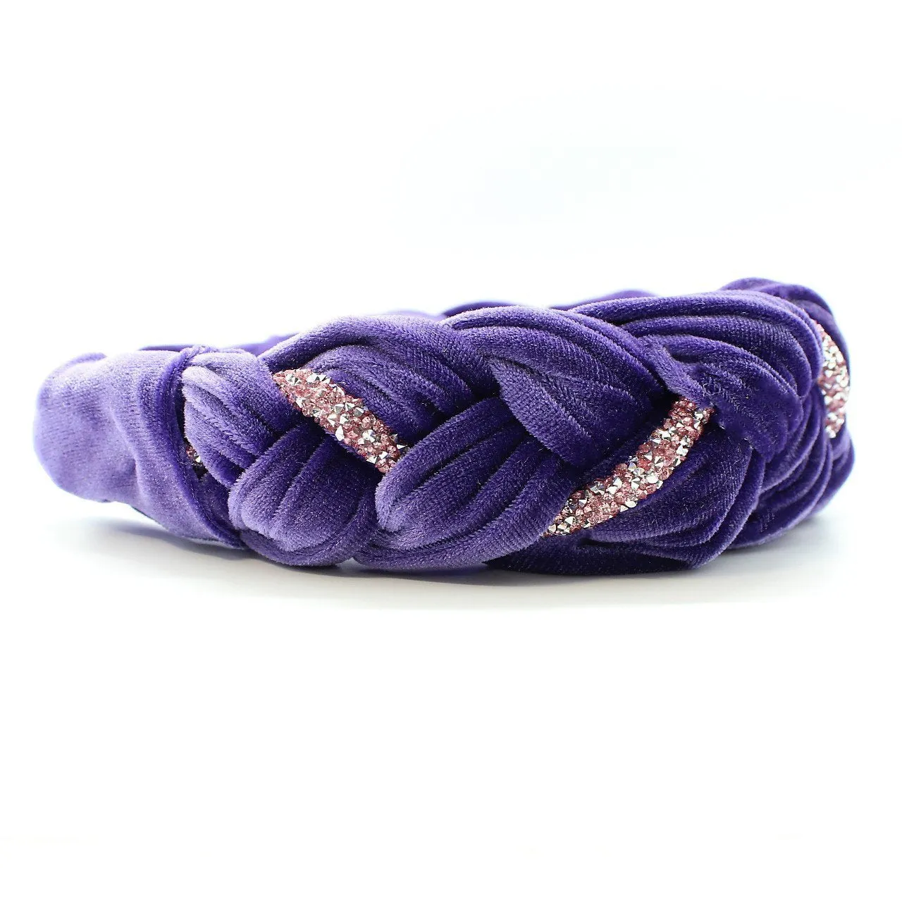 Pistachio Velvet and Rhinestones Headband
