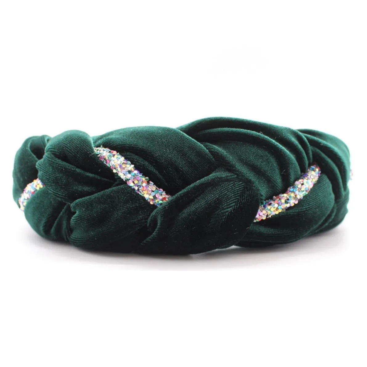 Pistachio Velvet and Rhinestones Headband