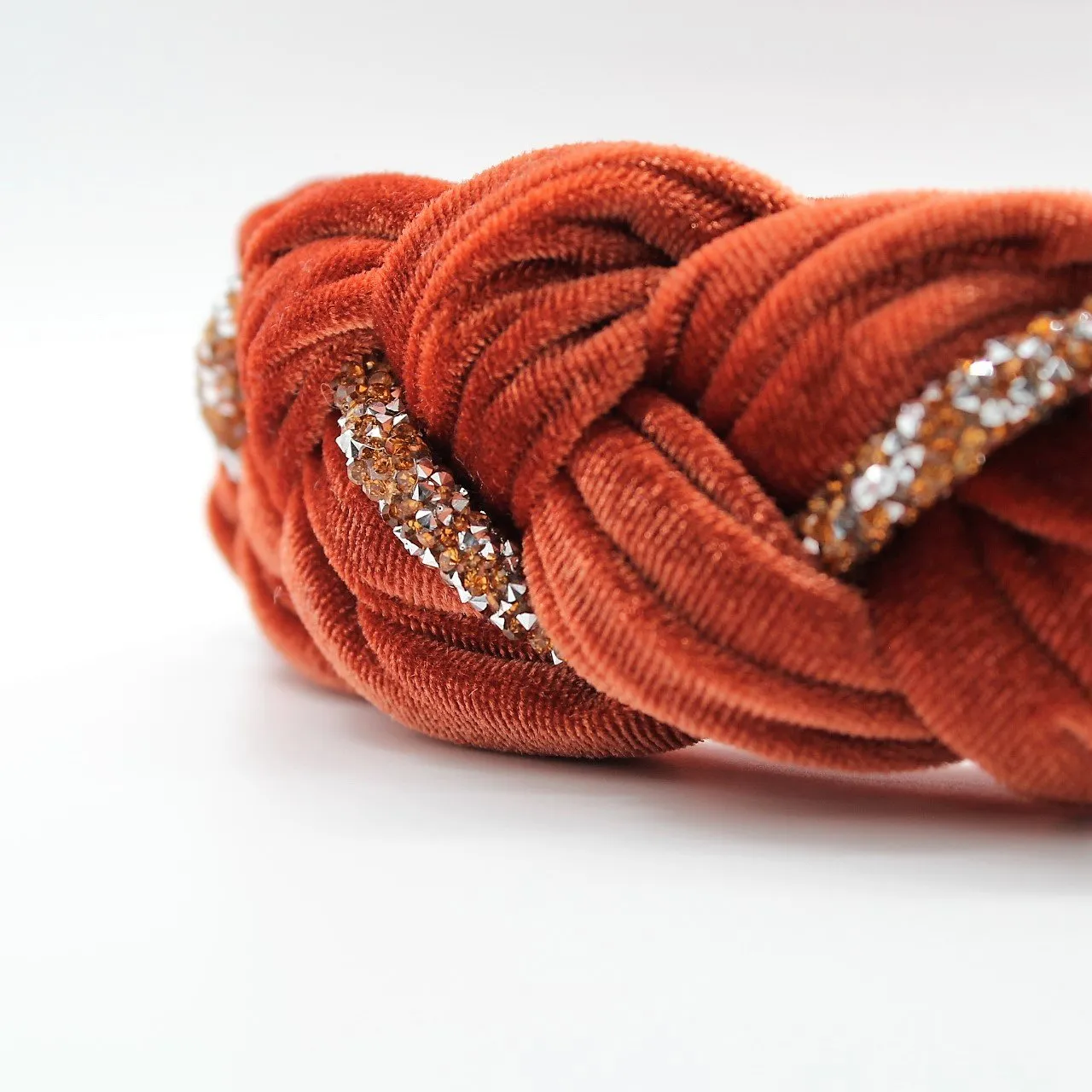 Pistachio Velvet and Rhinestones Headband