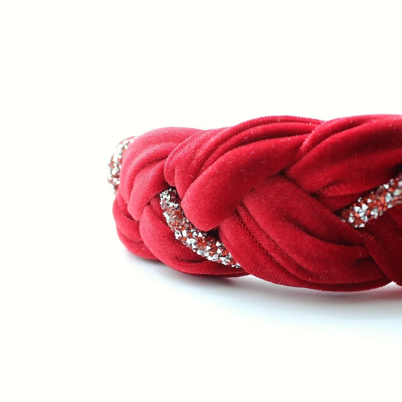 Pistachio Velvet and Rhinestones Headband
