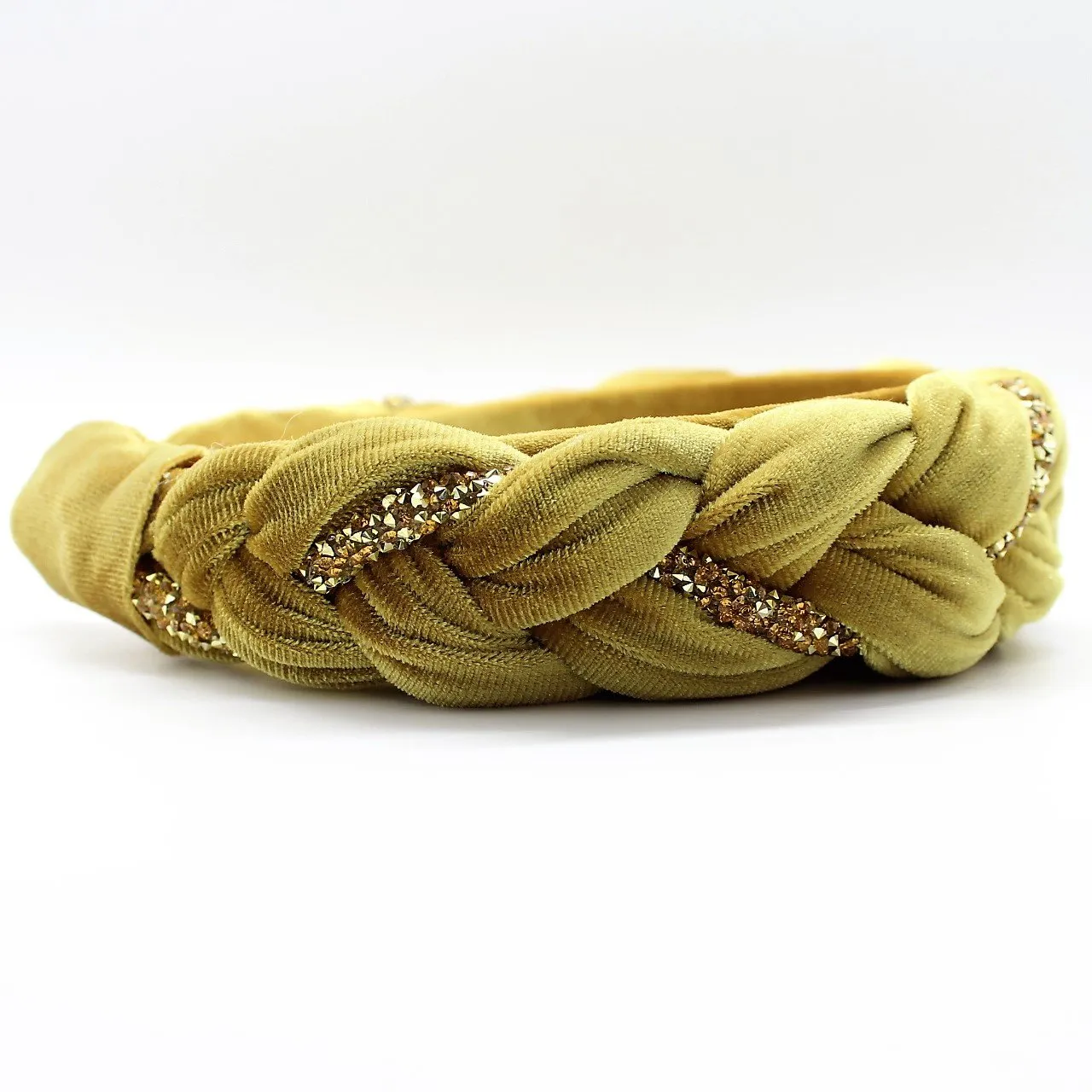 Pistachio Velvet and Rhinestones Headband