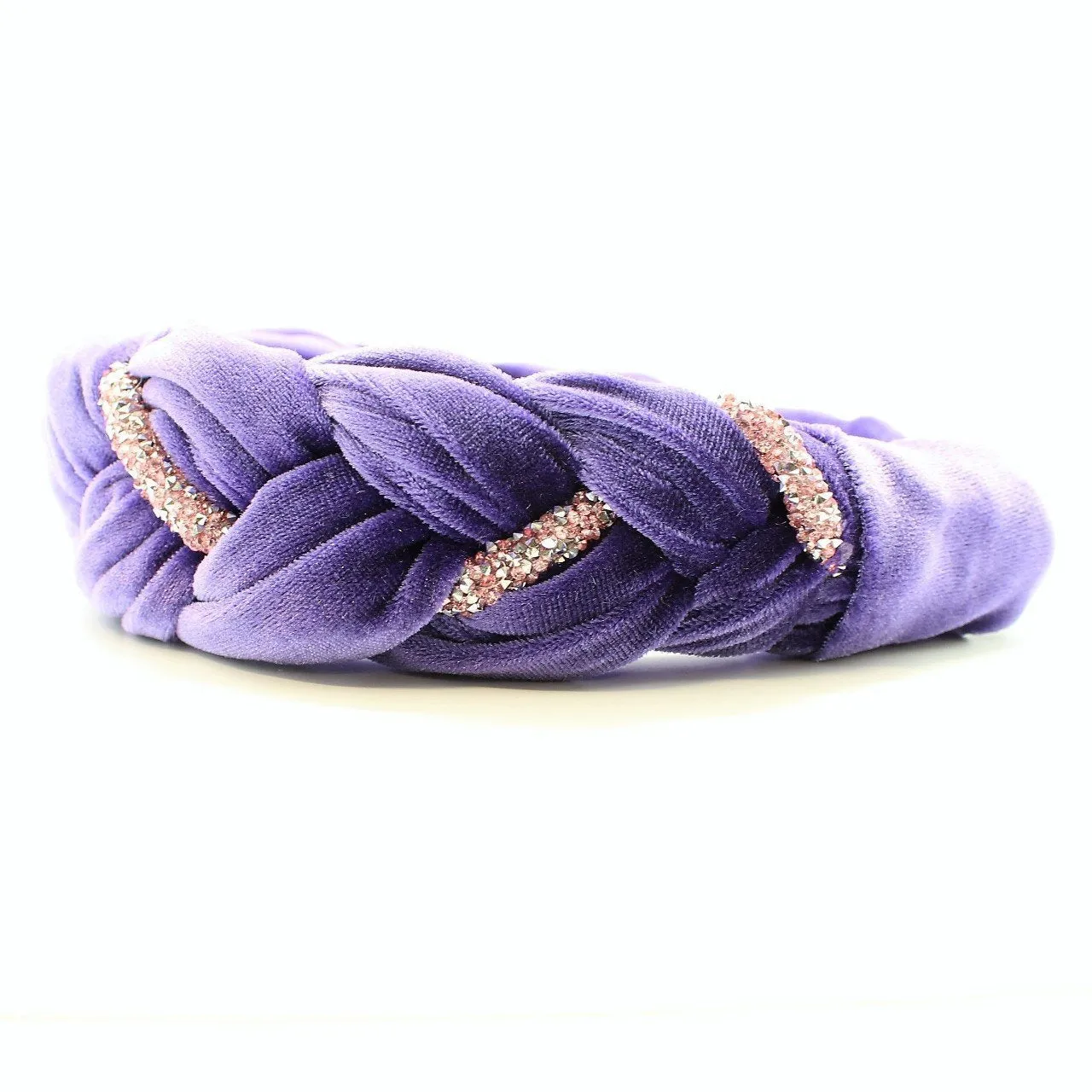 Pistachio Velvet and Rhinestones Headband