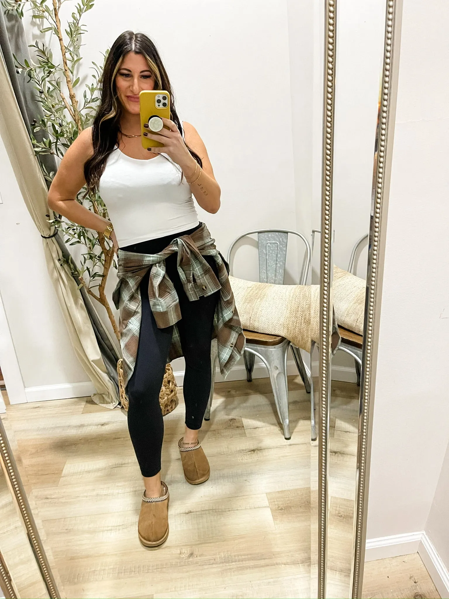 Plaid Dropped Shoulder Shirt