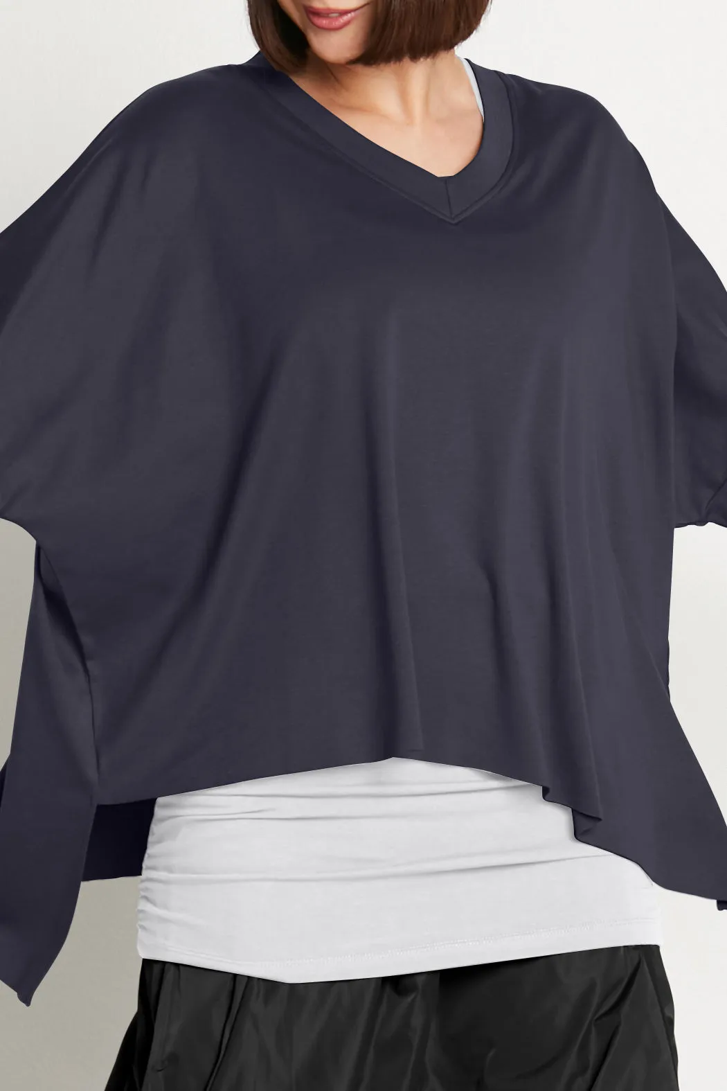 Planet - Pima Cotton V Neck Tee - Midnight
